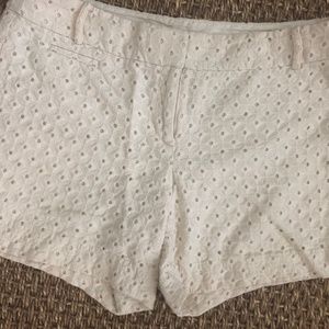 EUC LOFT Ivory Eyelet Shorts Size 6